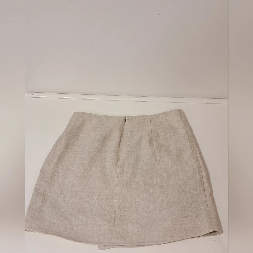 Banana Republic Linen Wrap Cream Mini Skirt Misses Size 4 - Picture 4 of 13